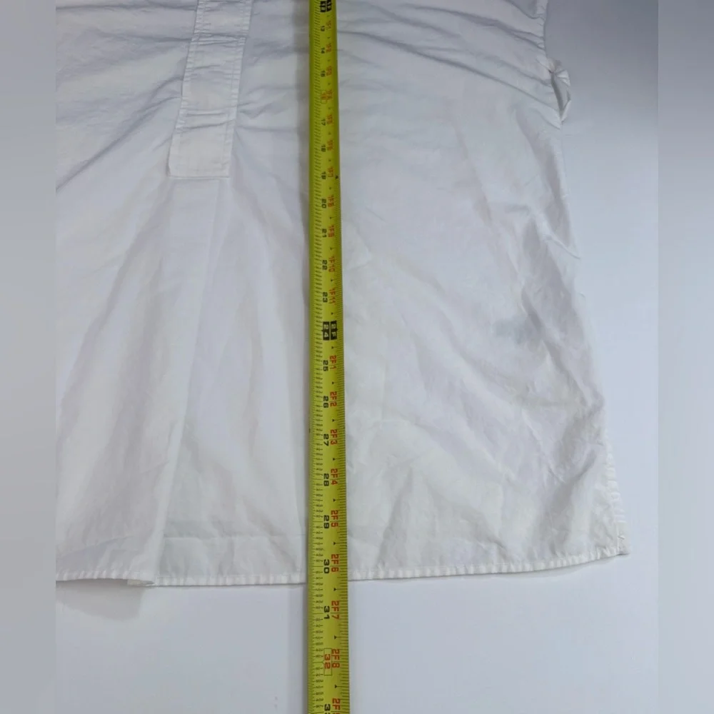 COS A-Line Mini Shirt Dress Women M White Minimalist 1/4 Button Up Cotton Summer - Picture 14 of 14